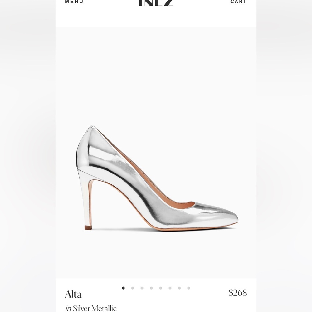 Inez Alta Silver Metallic Heels